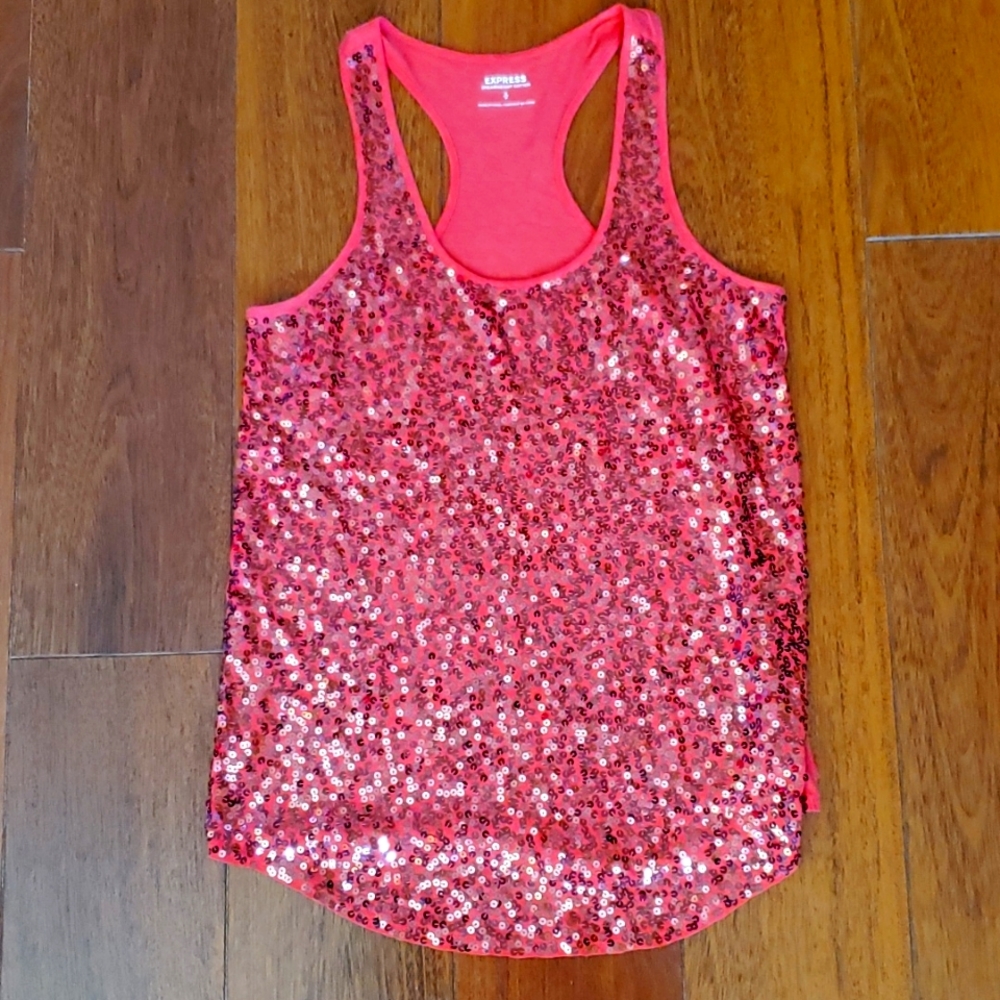 Red sequin Express tank